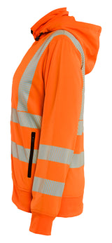 Blåkläder 3574 Dame High Vis Sweatshirt med aftagelig hætte nærbillede med logo