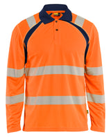 Blåkläder 3598 High Vis UV Polo Lang Ærme nærbillede med logo