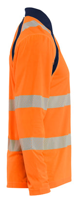 Blåkläder 3598 High Vis UV Polo Lang Ærme detalje med firmalogo
