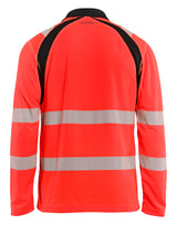Blåkläder 3598 High Vis UV Polo Lang Ærme nærbillede med tryk