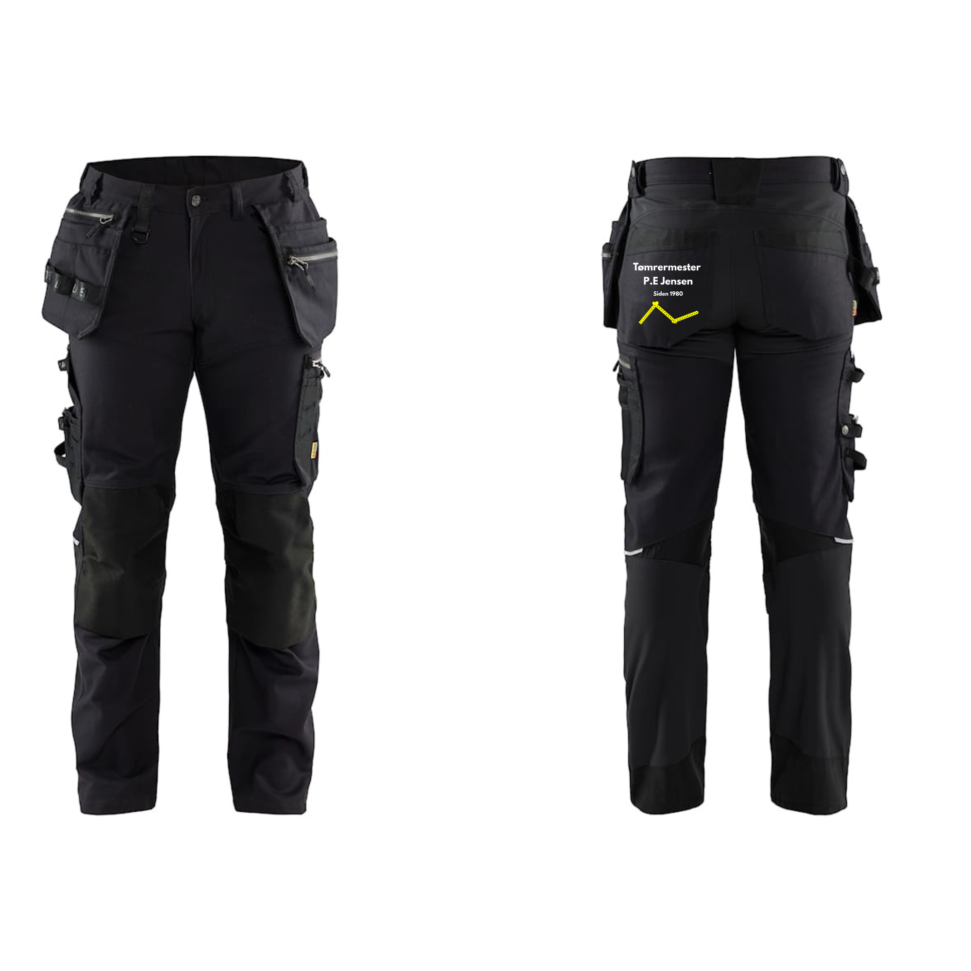 PE Jensens Blåkläder 1790 Håndværker Buks med stretch med tryk eller logo – arbejdstøj og firmatøj
