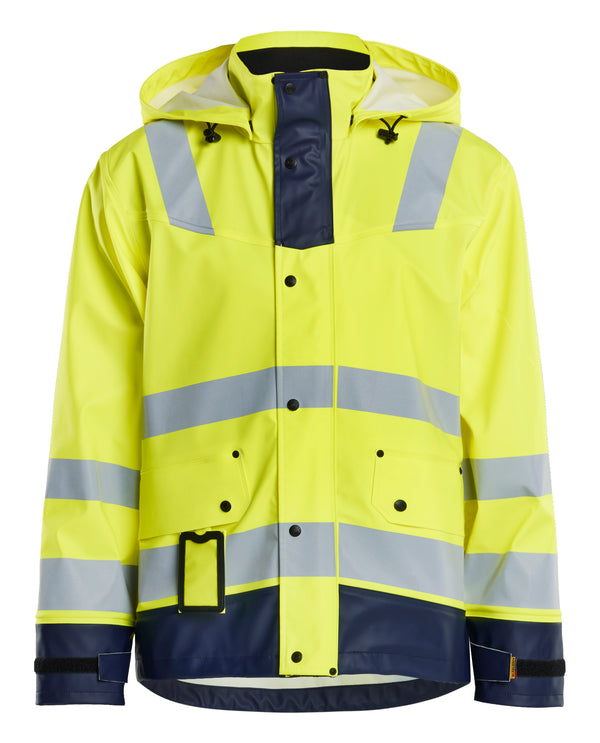 Blåkläder 4302 High Vis Regnjakke Level 2 med tryk eller logo – arbejdstøj og firmatøj