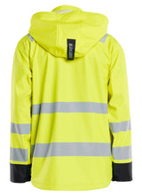 Blåkläder 4302 High Vis Regnjakke Level 2 nærbillede med logo