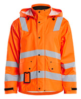 Blåkläder 4302 High Vis Regnjakke Level 2 detalje med firmalogo