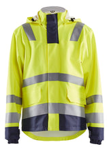Blåkläder 4313 High Vis Flammehæmmende Regnjakke Level 2 med tryk eller logo – arbejdstøj og firmatøj