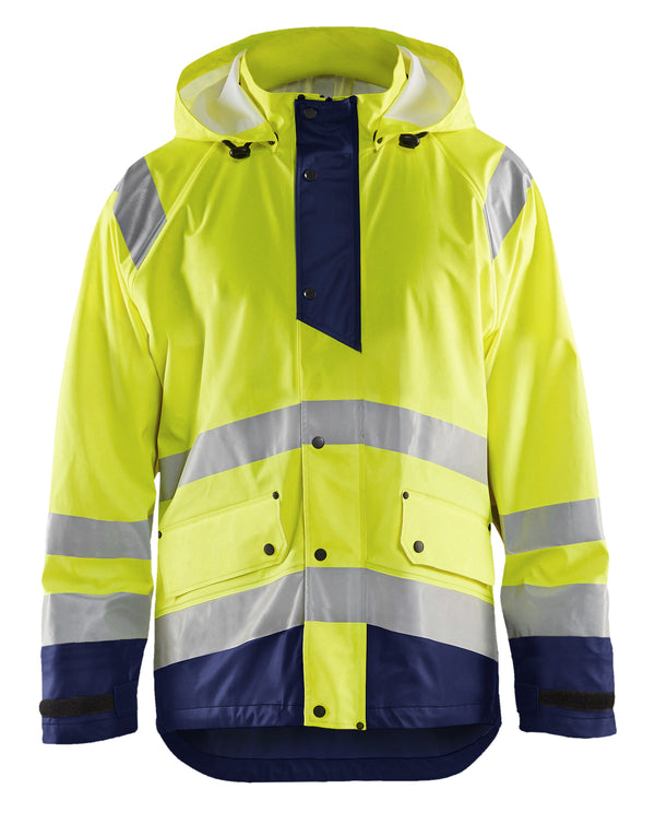 Blåkläder 4323 High Vis Regnjakke Level 1 med tryk eller logo – arbejdstøj og firmatøj