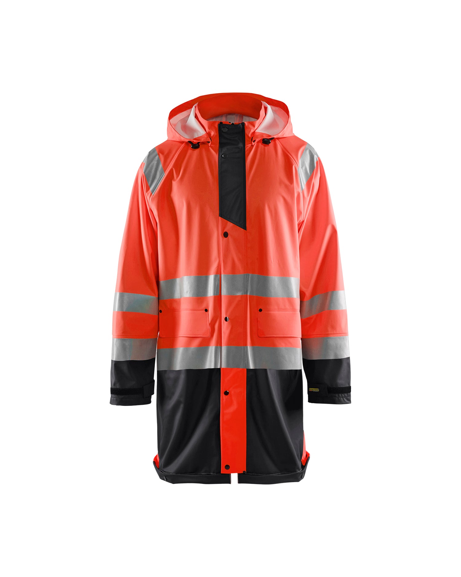 Blåkläder 4324 High Vis Regnjakke Level 1, High Vis Rød/Sort