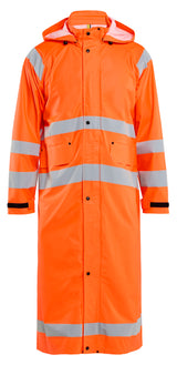 Blåkläder 4325 High Vis Regnjakke Level 1 detalje med firmalogo
