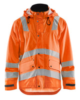 Blåkläder 4327 High Vis Regnjakke Level 3 detalje med firmalogo