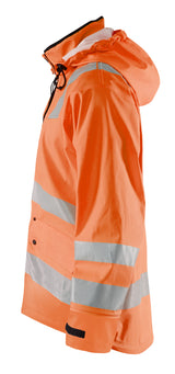 Blåkläder 4327 High Vis Regnjakke Level 3 nærbillede med tryk