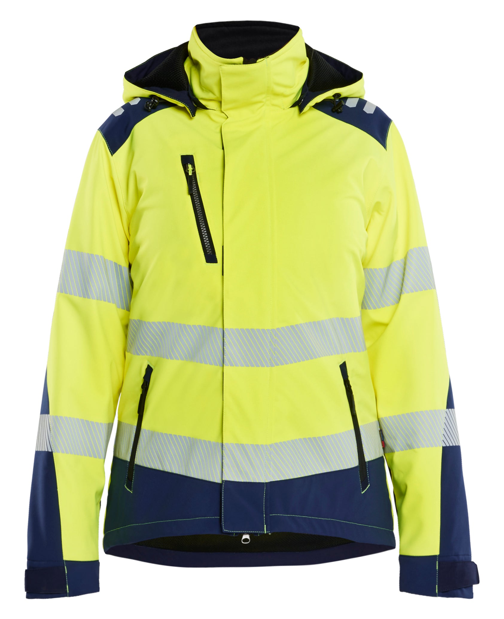 Dame High Vis Letforet Vinter Softshelljakke