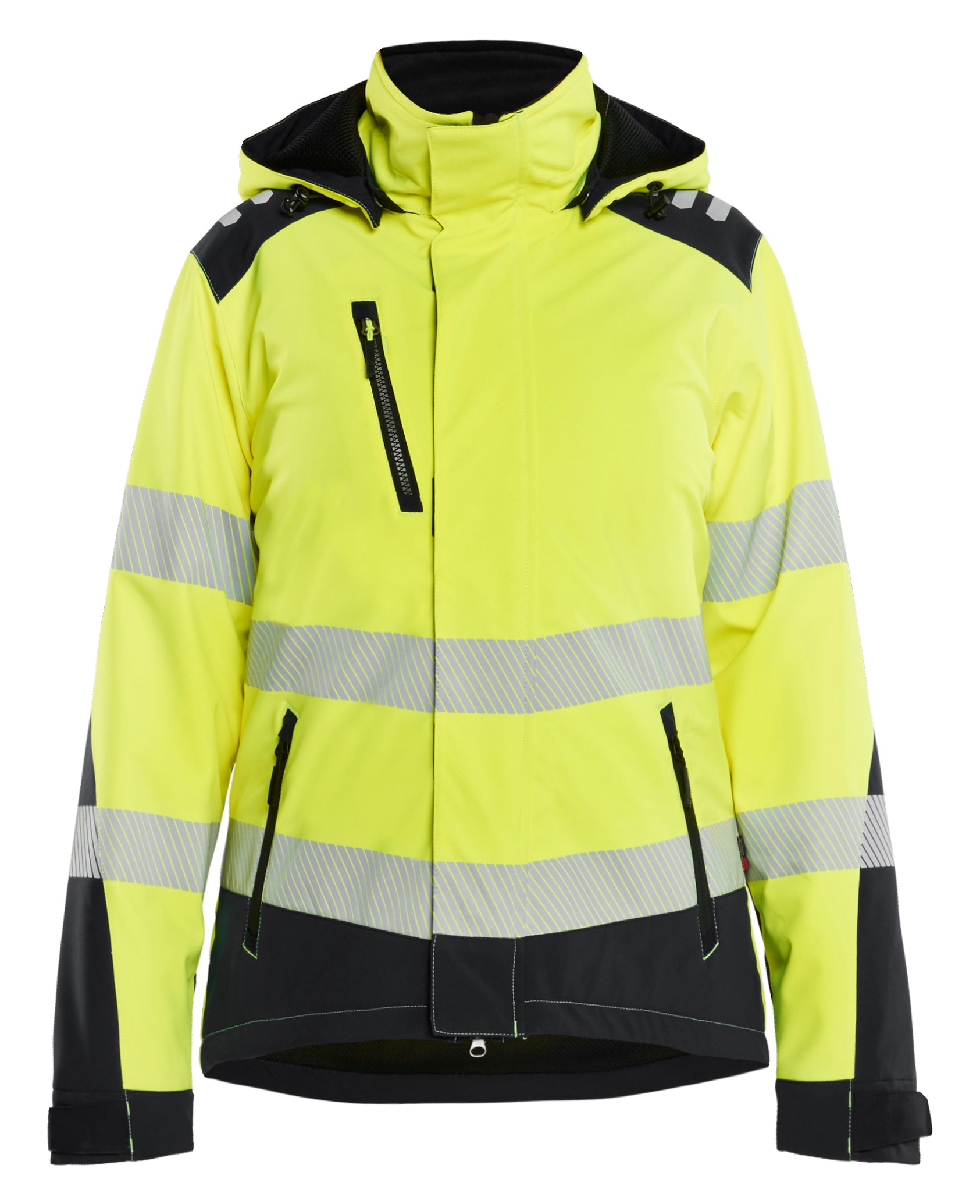 Dame High Vis Letforet Vinter Softshelljakke