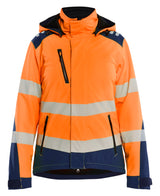 Blåkläder 4401 Dame High Vis Letforet Vinter Softshelljakke detalje med firmalogo