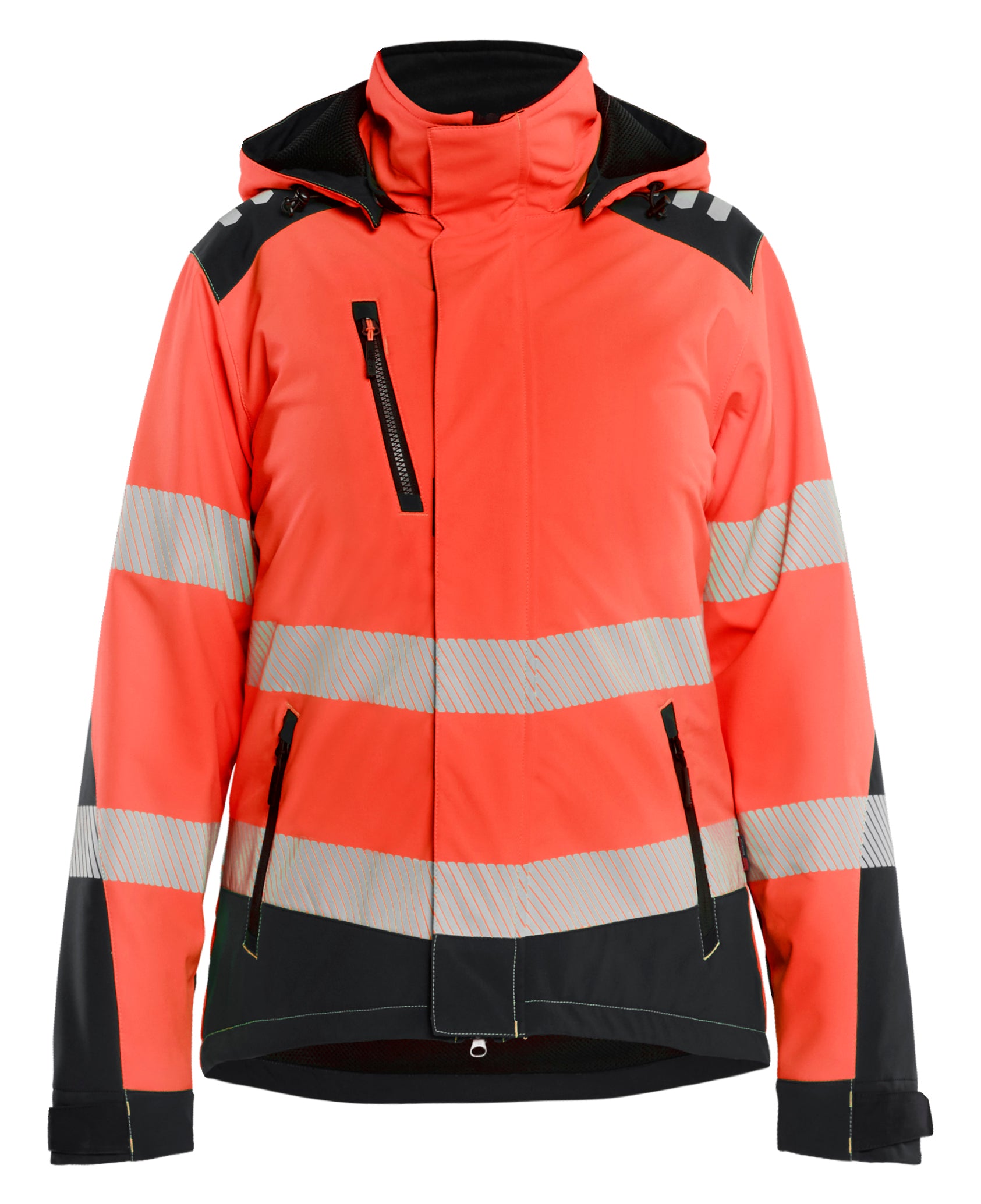Dame High Vis Letforet Vinter Softshelljakke