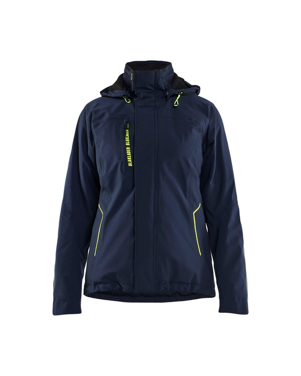 Blåkläder 4408 Dame Letforet Vinterjakke 4-vejs stretch, Mørk Marineblå/High Vis Gul