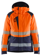 Blåkläder 4456 Dame High Vis Vinterjakke detalje med firmalogo