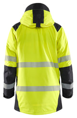 Blåkläder 4457 High Vis Vinterparkajakke nærbillede med logo