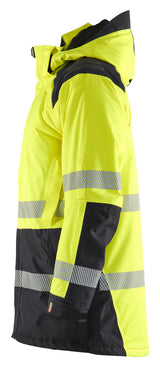 Blåkläder 4457 High Vis Vinterparkajakke produktbillede med tryk