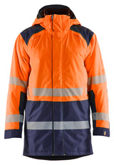 Blåkläder 4457 High Vis Vinterparkajakke detalje med firmalogo