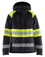 Blåkläder 4470 Dame High Vis Vinterjakke detalje med firmalogo