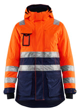 Blåkläder 4472 Dame High Vis Vinterparkajakke detalje med firmalogo