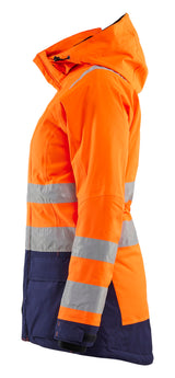 Blåkläder 4472 Dame High Vis Vinterparkajakke nærbillede med tryk