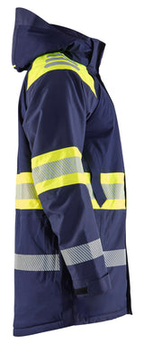 Blåkläder 4485 High Vis Vinterparkajakke detalje til broderi