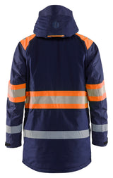 Blåkläder 4485 High Vis Vinterparkajakke nærbillede med logo