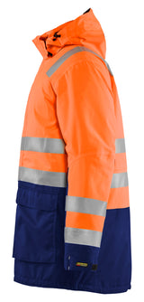 Blåkläder 4495 High Vis Vinterparkajakke detalje med firmalogo