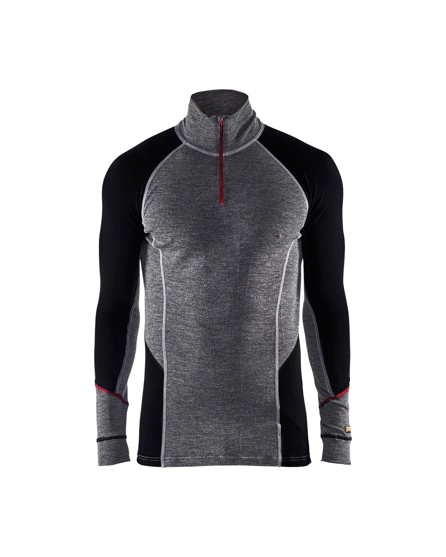 Blåkläder 4699 Undertrøje Merinould Half Zip Xwarm, Mellemgrå/Sort