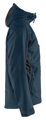 Blåkläder 4753 Softshell Jakke med hætte nærbillede med logo