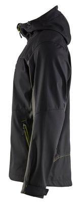 Blåkläder 4753 Softshell Jakke med hætte nærbillede med tryk