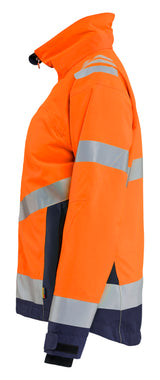 Blåkläder 4762 Dame High Vis Letforet Vinterjakke nærbillede med tryk