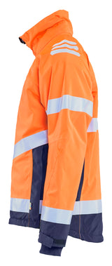Blåkläder 4780 High Vis Letforet Vinterjakke nærbillede med tryk