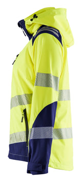 Blåkläder 4791 Dame High Vis Softshelljakke produktfoto med tryk