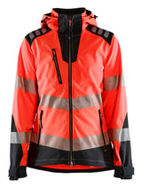 Blåkläder 4791 Dame High Vis Softshelljakke detalje med firmalogo