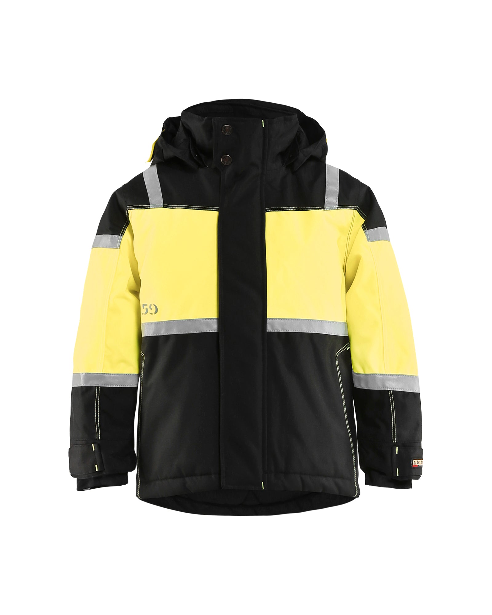 Blåkläder 4858 Børne Vinterjakke, Sort/High Vis Gul