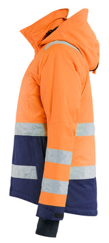 Blåkläder 4872 Dame High Vis Vinterjakke nærbillede med tryk