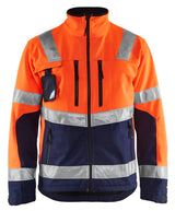 Blåkläder 4900 High Vis Softshell Jakke detalje med firmalogo