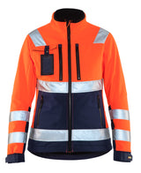 Blåkläder 4902 Dame High Vis Softshell Jakke detalje med firmalogo