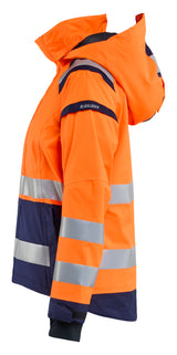 Blåkläder 4904 Dame High Vis Skaljakke nærbillede med tryk