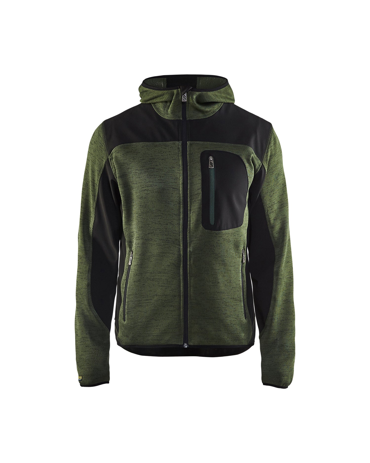 Blåkläder 4930 Strikket jakke med softshell, Armygrøn/Sort