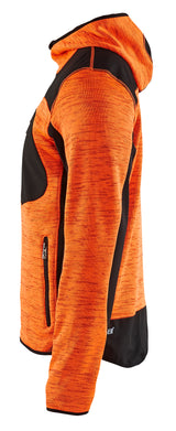 Blåkläder 4930 Strikket jakke med softshell nærbillede med tryk