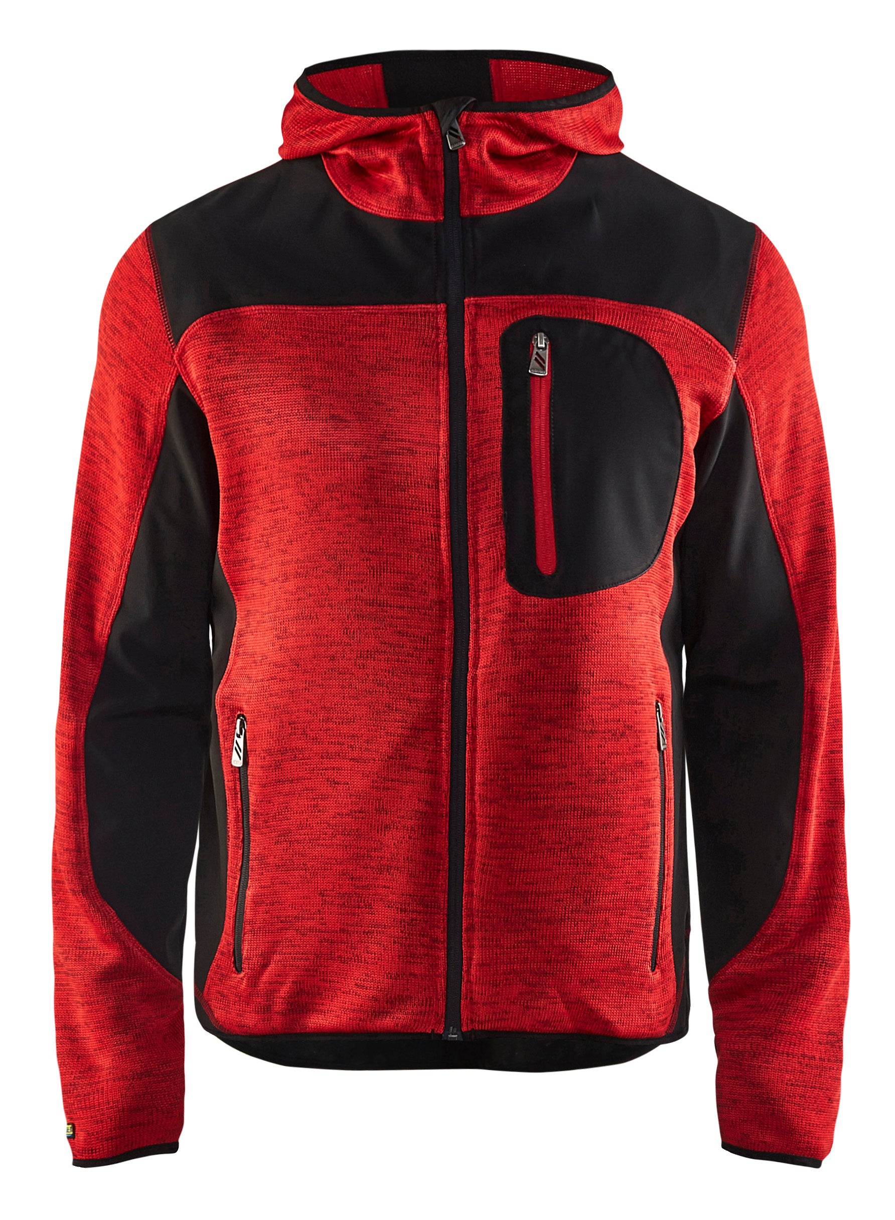 Strikket jakke med softshell