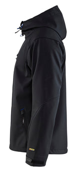 Blåkläder 4949 Softshell Jakke med hætte nærbillede med tryk