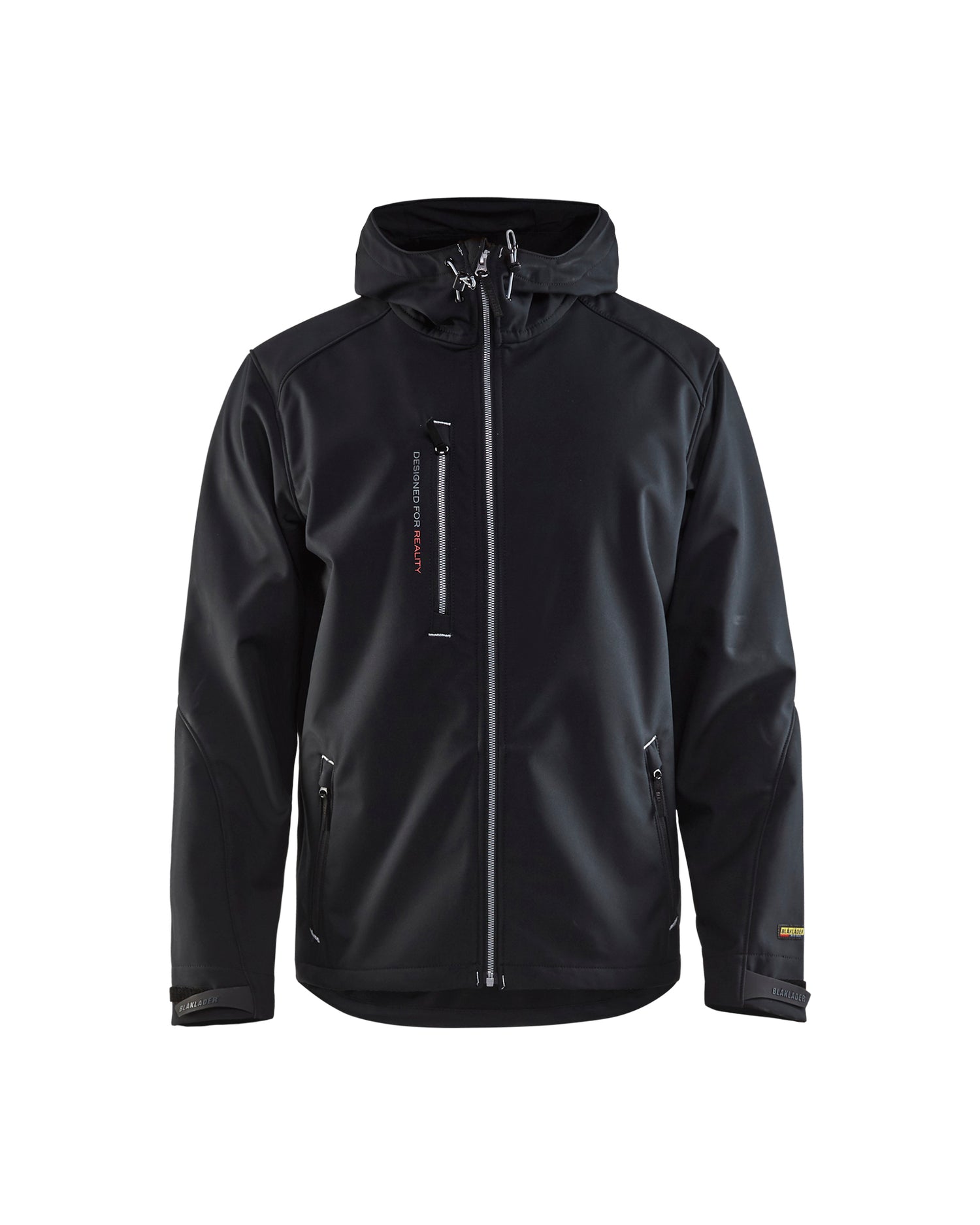 Blåkläder 4949 Softshell Jakke med hætte, Sort/Sølv