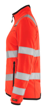 Blåkläder 4966 Dame High Vis Microfleece Jakke nærbillede med tryk