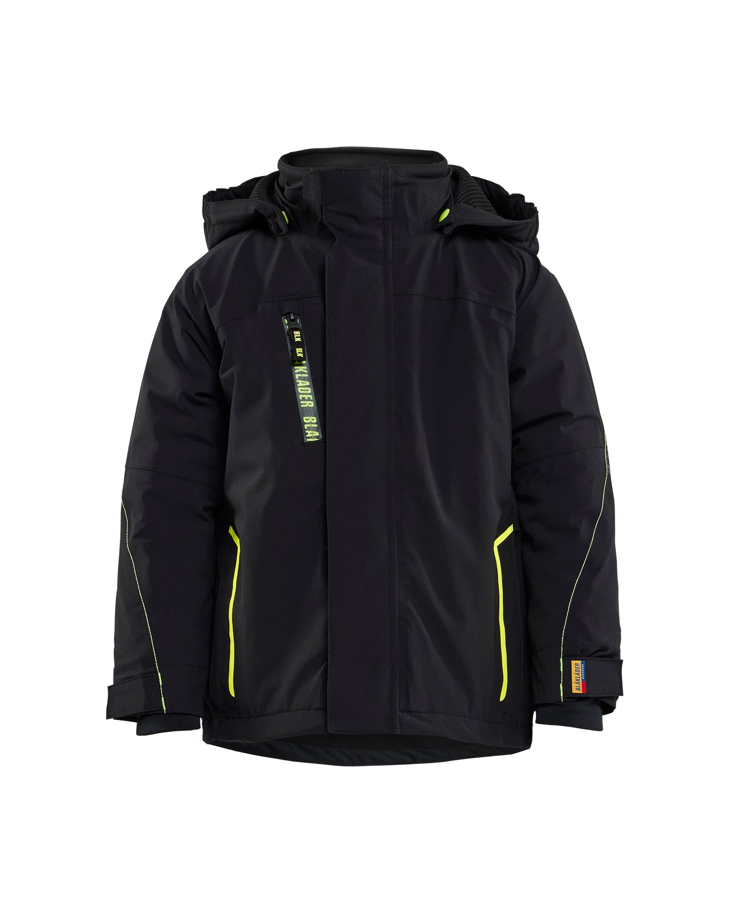 Blåkläder 5210 Letforet Vinterjakke 4-vejs Stretch til Børn, Sort/High Vis Gul