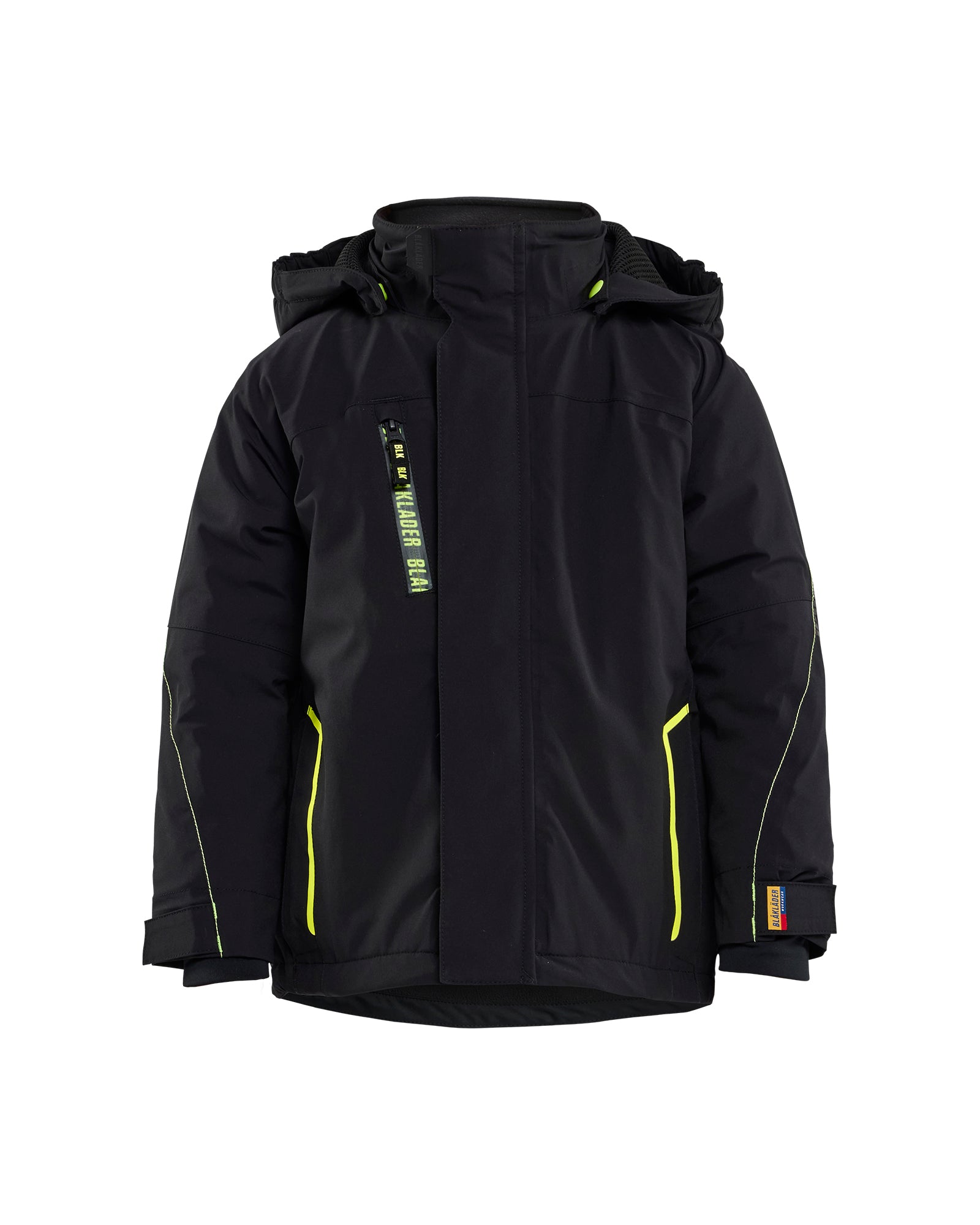 Blåkläder 5210 Letforet Vinterjakke 4-vejs Stretch til Børn, Sort/High Vis Gul
