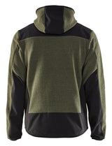 Blåkläder 5940 Strikket Jakke med Softshell nærbillede med logo
